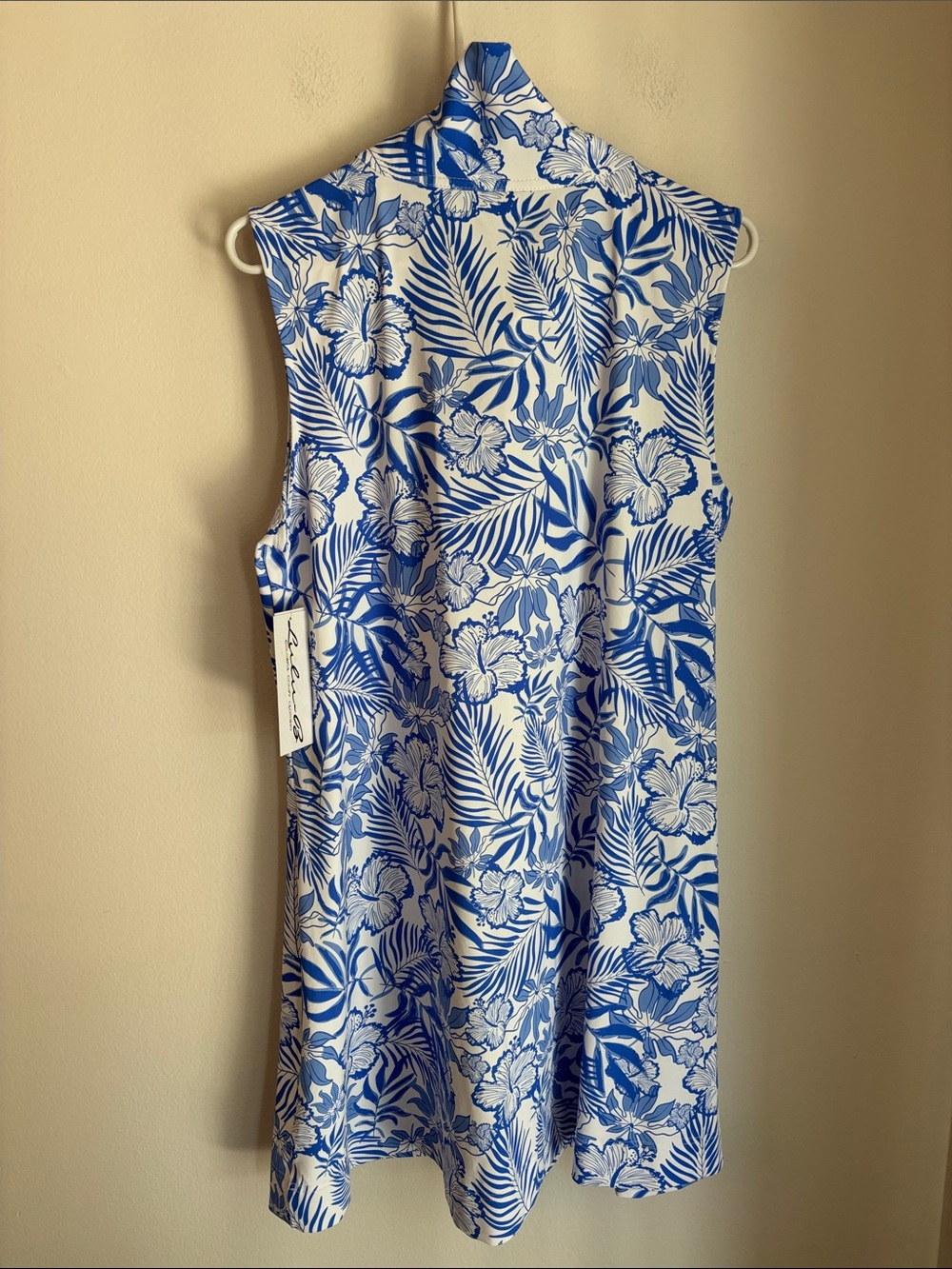 Lulu-B Zipper SWING DRESS UPF50+ SUMMER BREEZE BLUE womens XL tropical beach NWT - Picture 12 of 13